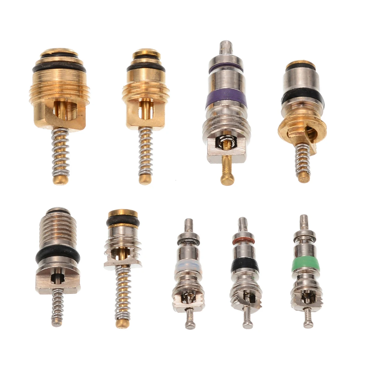 Mayitr 134pcs/box AC A/C Valve Core Assortment Kit For R12 R134A Air Conditioning Copper & Brass Tools Accessories
