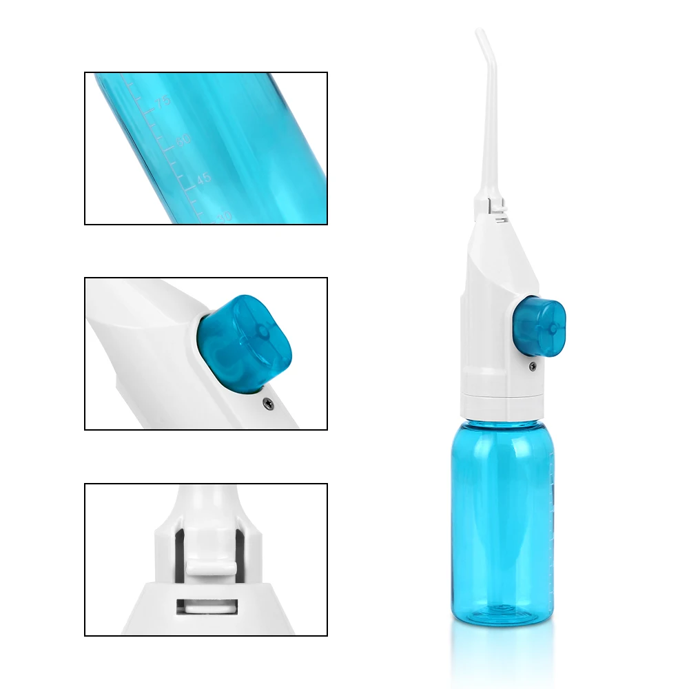 Jato de Água Limpador de Dentes Azdent Irrigador Oral Portátil Peças Rebitador Nasal Pressão 180ml 2 7 Azdent irrigador oral portátil, 2 peças, rebitador