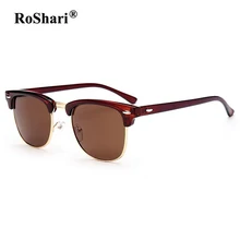 RoShari Polarizado gafas de Sol de La Vendimia mujeres diseñador de la marca de Medio Marco Retro de los hombres de conducción gafas de sol para mujer gafas de sol mujer