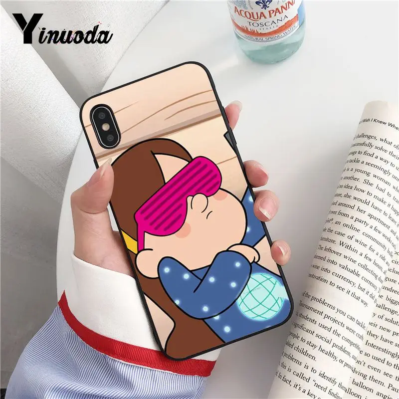 Yinuoda гравитационный водопад Waddles TPU черный чехол для телефона iPhone X XS MAX 6 6s 7 7plus 8 8Plus