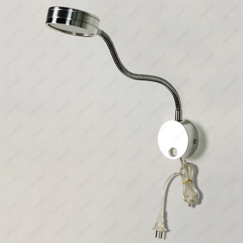 3 Вт/5 Вт LED Бра изображение светильник Ночной Освещение гибкая труба кнопка включения/выключения+ Plug Silver В виде ракушки Спальня hotel