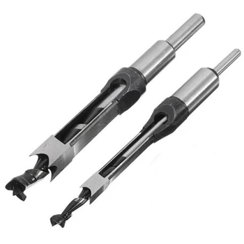 

2Pcs Wood Drill Bits Square Hole Drill Bits Woodworking Mortising Chisel Countersink Bit Kits Tools (3/8 Inch 1/2 Inch)