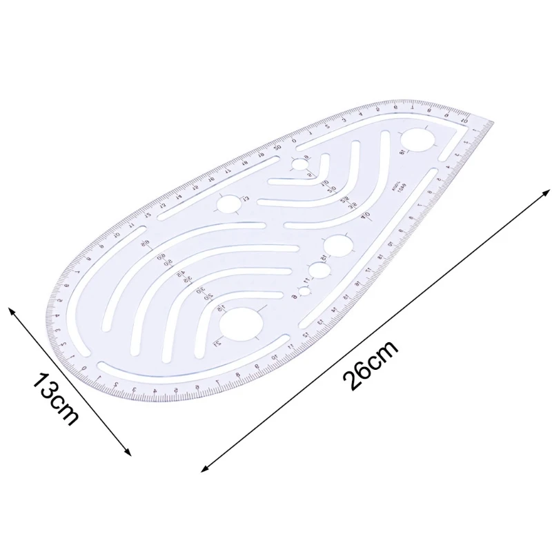 Пластиковая швейная квадратная изогнутая линейка с прямым углом, инструмент для рисования, инструмент для рукоделия, инструмент для поставки, 6 узоров на выбор, французская кривая линейка - Цвет: 1