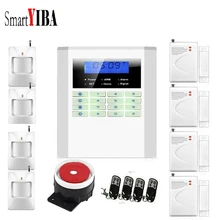 SmartYIBA GSM PSTN Home Security Sistemas De Alarme Alarmes Kits 433 Mhz Sistema de Alarme Sem Fio do Assaltante Alarme Sensores De Voz Inteligente