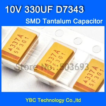 

Free Shipping 50pcs/lot 7343 SMD Tantalum Capacitor 10V 330UF D7343 10% Tolerance