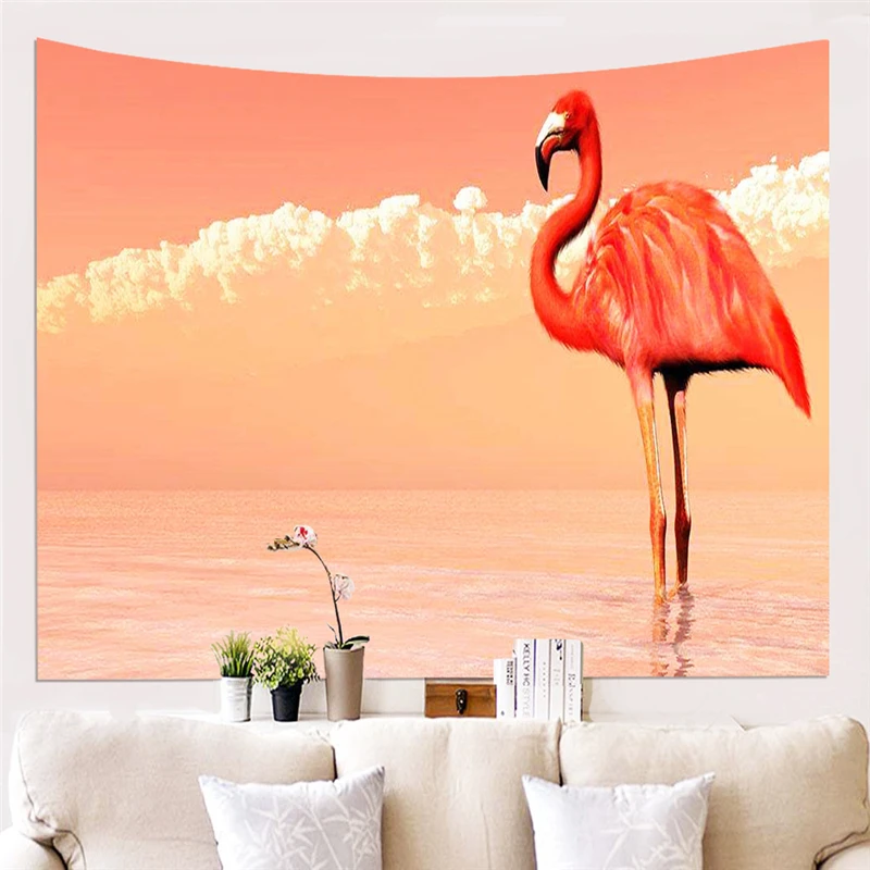 

Flamingo Elk Deer Tapestry Printed Pattern Decorative Wall Cloth Tapestries Hanging Fabric Scenic Backdrop Home Decor Decoration