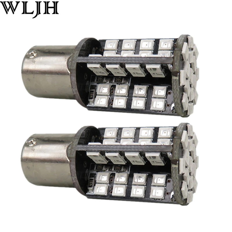 

WLJH 2x Canbus Error Free Red Car LED Light Bulb Stop / Tail / Brake Lamp Bulbs 1156 382 P21W BA15S 2835 79SMD Led Lighting