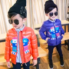 Зимой Дети Куртки Для Мальчиков 4-13 лет Теплый Вниз Пальто Одежда Мода Зима Пиджаки Сгущает Зимние Куртки