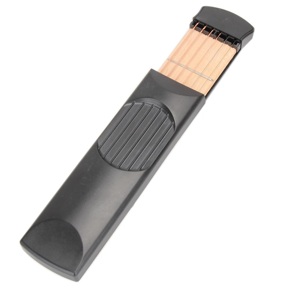 

Vintage Mini Portable Pocket Guitar Chord 6 String 4 Fret for Beginner Practice Gadget Music Tool With Carrying Bag