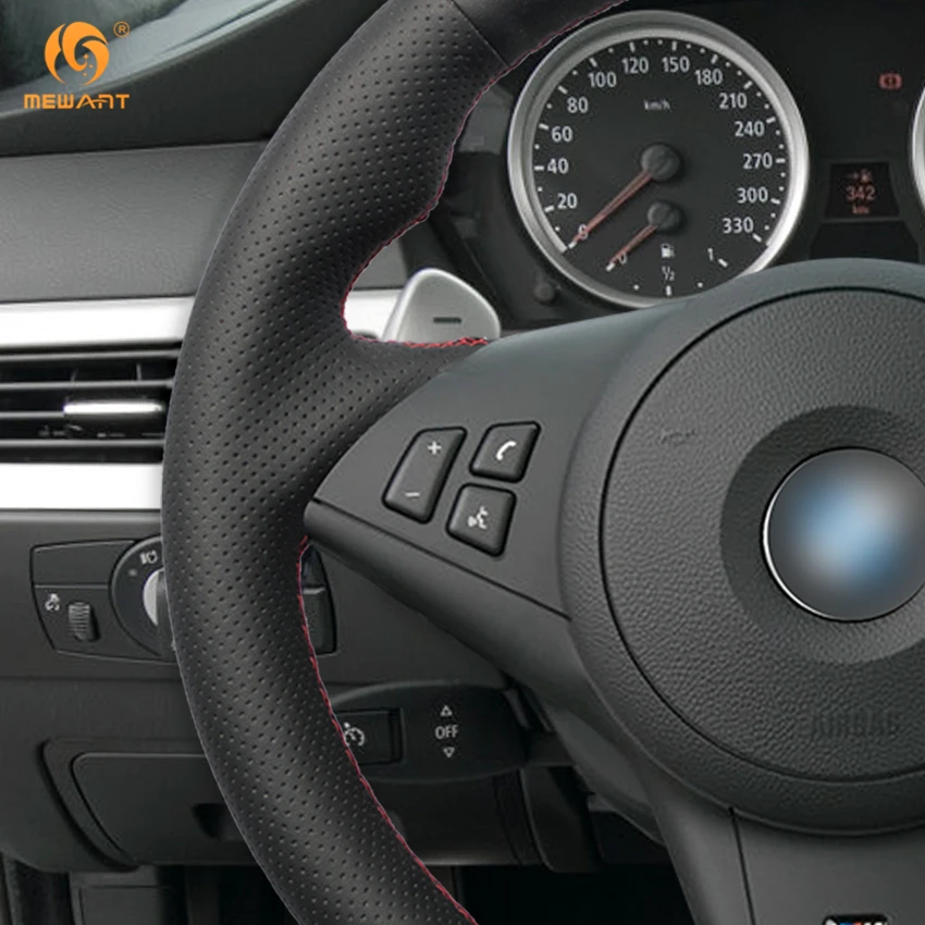 Чехол MEWANT из натуральной кожи для BMW E60 E63 E64 M5 2005 2007 2008 M6 2007|car steering wheel cover|steering coverwheel