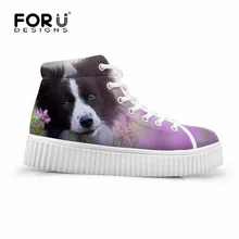 FORUDESIGNS/женская повседневная обувь на плоской платформе в немецком стиле с изображением животных; женские ботинки с милой собачкой, увеличивающие рост; Женская Осенняя обувь