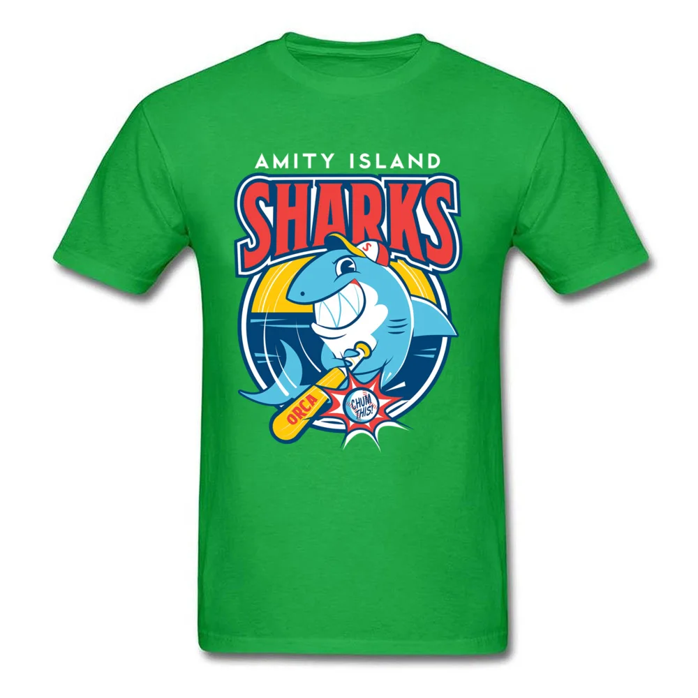 Tops T Shirt amity island sharks 5629 Summer Retro Normal Short Sleeve 100% Cotton Crew Neck Men Top T-shirts Normal Tee Shirts amity island sharks 5629 green
