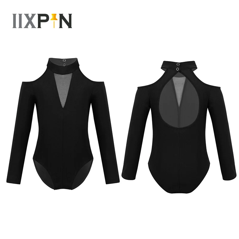 IIXPIN/Детские балетные трико для девочек с длинными рукавами и вырезом на спине