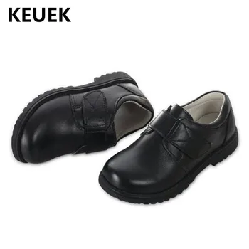 

New Children Leather Shoes Baby Black Genuine Leather Loafers Student Dress Shoes Boys Spring/Autumn Kids Shoes Toddler 02B