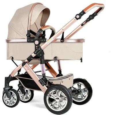 Babyfond 2 в 1 кожаная детская коляска, детская коляска для машины, детская тележка, летний светильник, складная кожаная детская коляска - Цвет: brige