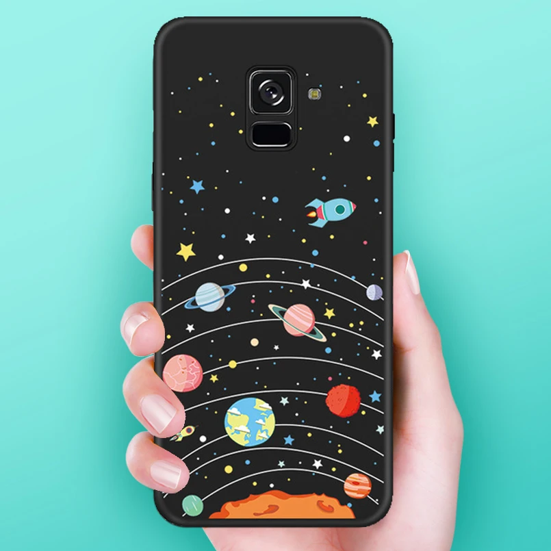 

Pattern Case For Samsung Galaxy S8 S9 Plus A8 A6 Plus 2018 A7 2018 A750 Black Matte Cover For Samsung S9 J3 J5 J7 2017 EU Cases