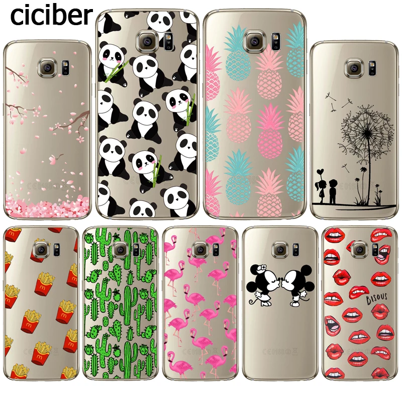 

Pineapple Flamingo Unicorn Cactus Dandelion Panda Case for SAMSUNG Galaxy S6 S7 Edge S8 Plus S5 Silicon Transparent Capinha Capa