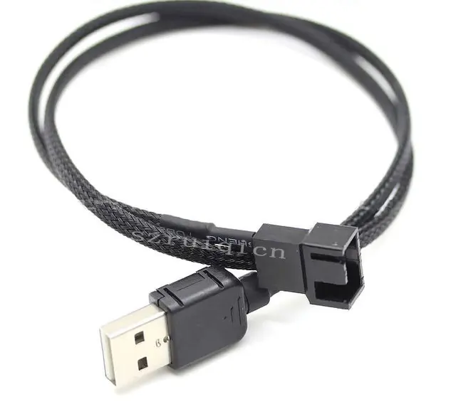USB A male to Fan 3 Pin 3pin /4 Pin 4pin Adapter Cable for 5Vin