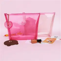Молочный Мишка Для женщин прозрачный косметический пакет розовый на молнии дорожный Макияж Дело Макияж органайзер для красоты чехол для
