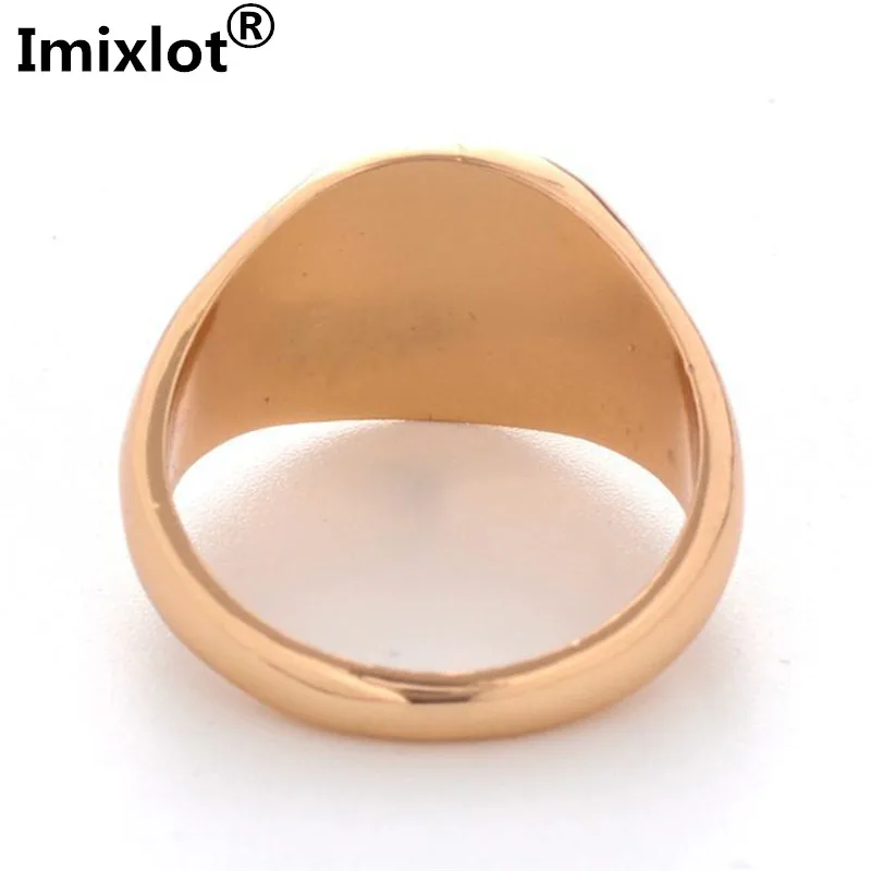 Imixlot черный круглый глянцевые металлическое кольцо для Для мужчин и женщин