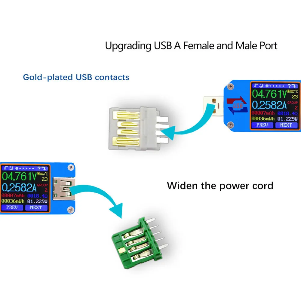 Новинка UM25C/UM25 USB 2,0 type-C цветной ЖК-тестер измеритель напряжения тока Вольтметр Амперметр Измерение заряда батареи сопротивление кабеля