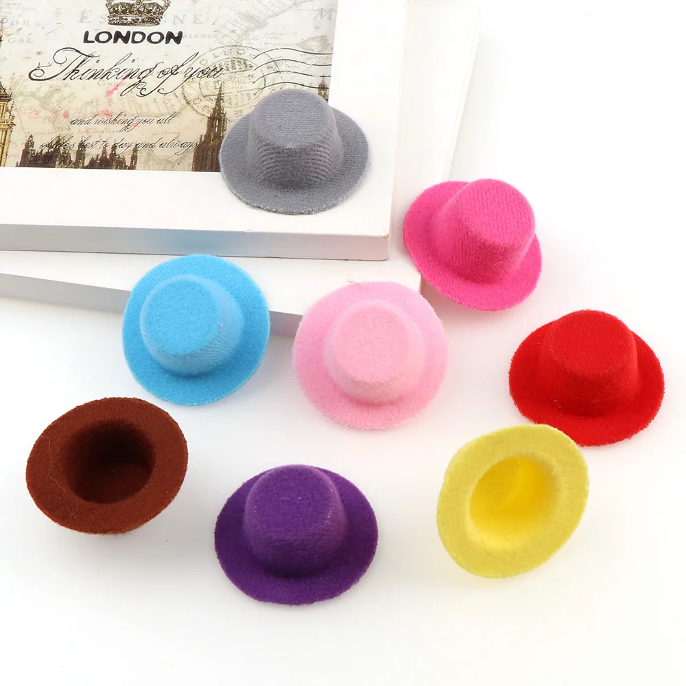 10pcs Mix Color Felt Christmas hat Balls Flocking Ball Wool Balls For Diy 15*23*3mm Garland Home Decoration Wool Ball wool felt balls wool felt accessories