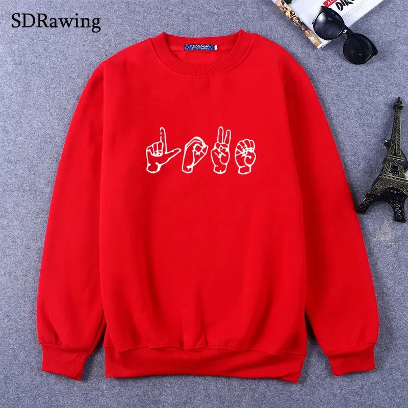  Sign of LOVE Adult Sweatshirts valentines Sweatshirts women's clothing graphic Adult Sweatshirts AS