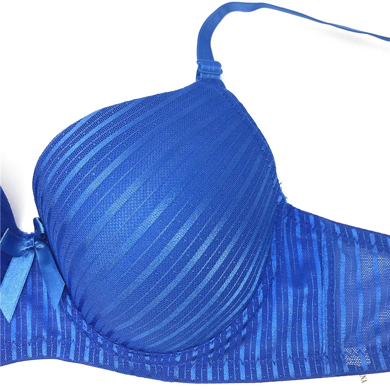 Striped Bra for Big Breasted Sexy Push Up Soutien-Gorge Women Thin Cup Bralette Size 40-46 C D Cup Bralette Thin Brassiere Bh