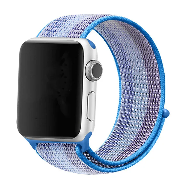 Нейлоновый ремешок для apple Watch band 5 4 3 iWatch band 42 мм 44 мм 40 мм apple wacth 4 3 2 аксессуары для браслетов Sport Loop correa - Цвет ремешка: light blue stripe