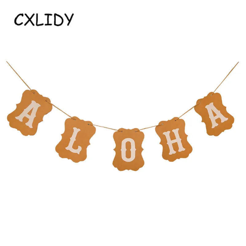 Hawaiian Party ALOHA Letter Turtle Leaf Banner Pineapple Balloon Flamingo Straw Honeycomb Ball Paper Lantern Decoration qq096 (31)
