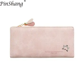 

PinShang Women Wallet Fashion PU Leather Purse Portable Tassels Zipper Buckle Long Handbag Wallets and Purses Wallet Women ZK40