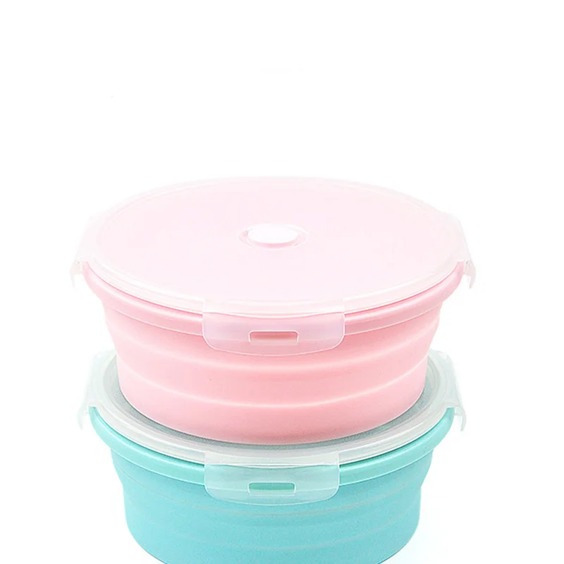 

Foldable Silicone Lunch Box Portable Bowl Collapsible Bento Box Folding Food Container 350/500/800/1200ml Eco-Friendly