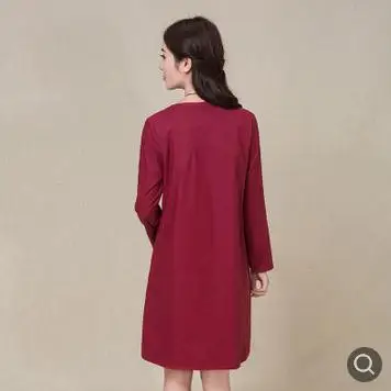 Loose Large Size Maternity Dresses 2019 Spring Summer Long Sleeved Solid Pregnancy Dress Clothes for Pregnant Women QL7369