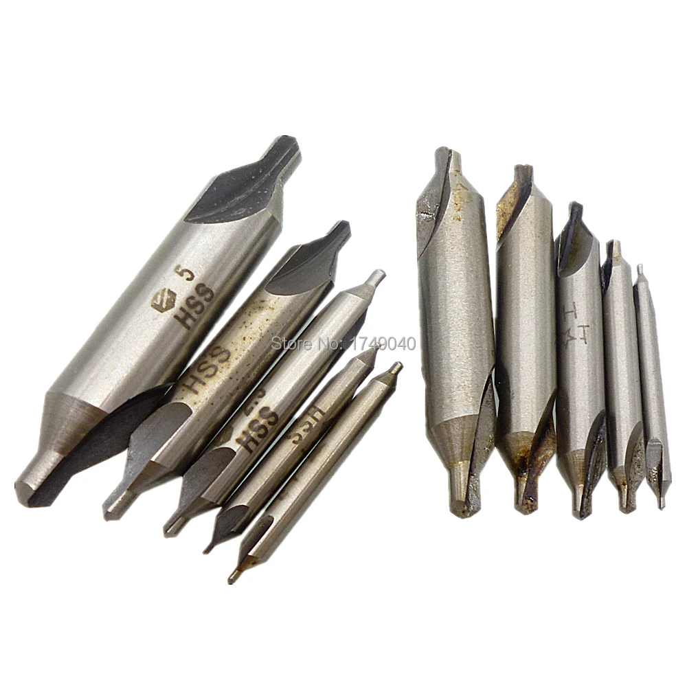 5pc Centre Drill Set HSS Combined Countersinks 60 Degree Angle Bit Tip