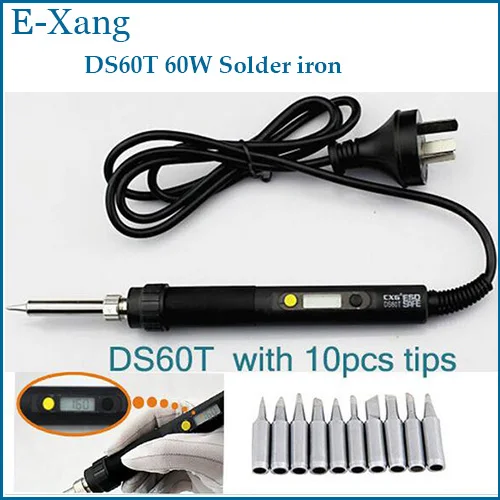 

CXGDS60T 60W/220V Highend Digital Nc Thermostatic Soldering lron Electronic welding tool Electric Soldering WITH 10PCS IRON TIPS
