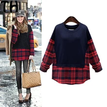 Plaid Shirt 2018 Women’s Fashion Female College style Blouses Long Sleeve Shirt Plus Size Cotton Blusas casual tops 5XL MK090