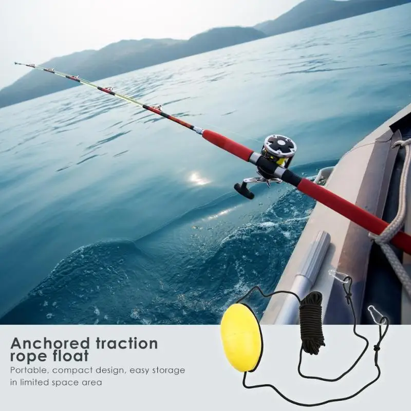 1pc Kayak Drift Anchor Rope Boat Drift Anchor Tow Rope Tow Line Long Nylon Rope Stainless Steel Clips Kayak Accessory 9.1m /30ft