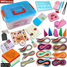 Decor Complete Quilling paper set color paper drawing material package beginners tool Board with Storage Box Suitcase Holder
