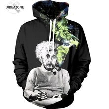 Einstein Smoking Hoodie Black 3D Space Galaxy Print Hooded Men Women Fashion Hip Hop Streetwear Hoody Funny Casual Sweatshirts