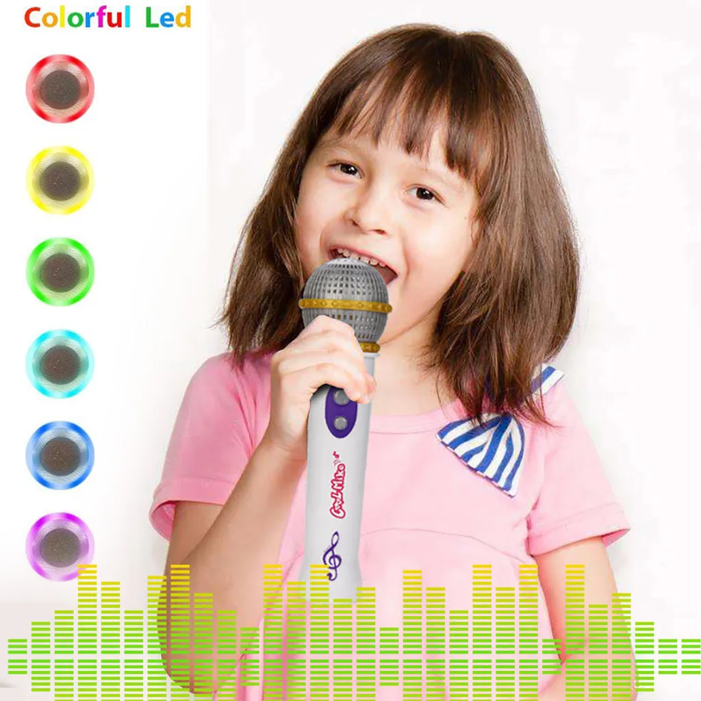 

Play music Portable Microphone Mic Toy Music Colorful Lights Party Birthday Gift for Kids Cartoon Cute Drop Shipping