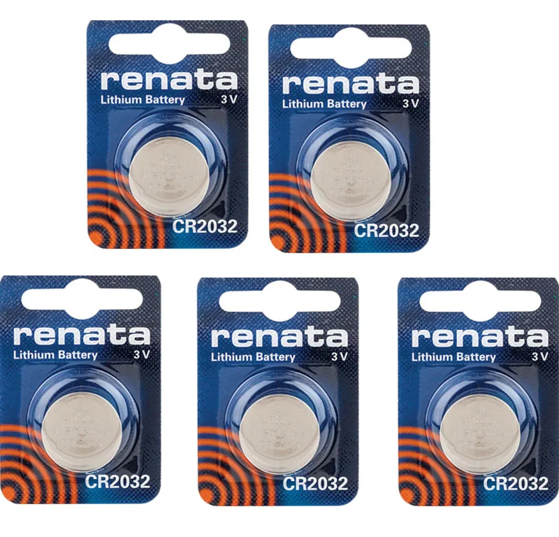 Free Shipping! Original RENATA 5pcs/lot CR2032 2032 3V High-Performance Button Batteries