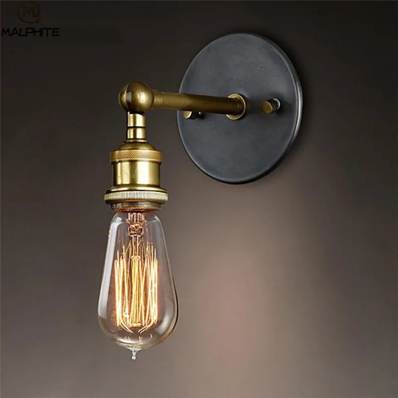 Sótão do Vintage Americano Retro Arandela Lâmpadas Luzes E27 Lâmpada Banhado Ferro Industrial Retro Deco Iluminação Luminaria 2 retro industrial casa deco luminárias luminaria