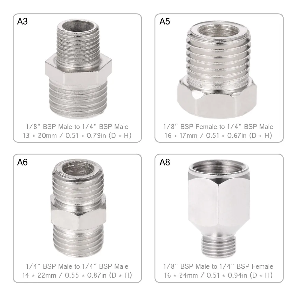 Профессиональный 4 шт. Аэрограф адаптер Комплект фитинг разъем Набор для компрессора и Аэрограф шланг