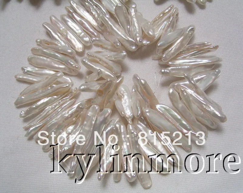 

ddh001422 White Reborn Keshi Biwa Pearl necklace
