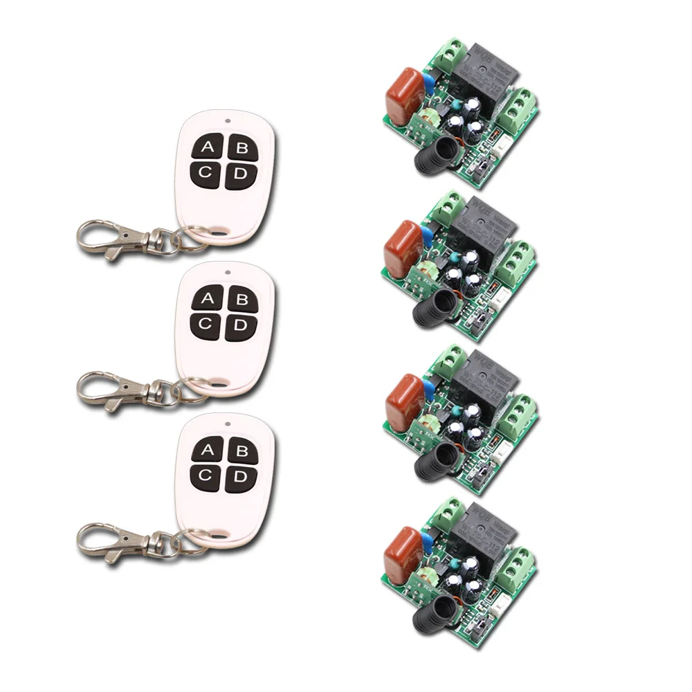 New AC220V 1CH 10A Wireless Remote Control Switch 4pcs Receiver & 3pcs Transmitter Smart RF Remote Control Switch for Smart Home New AC220V 1CH 10A Wireless Remote Control Switch 4pcs Receiver & 3pcs Transmitter Smart RF Remote Control Switch for Smart Home
