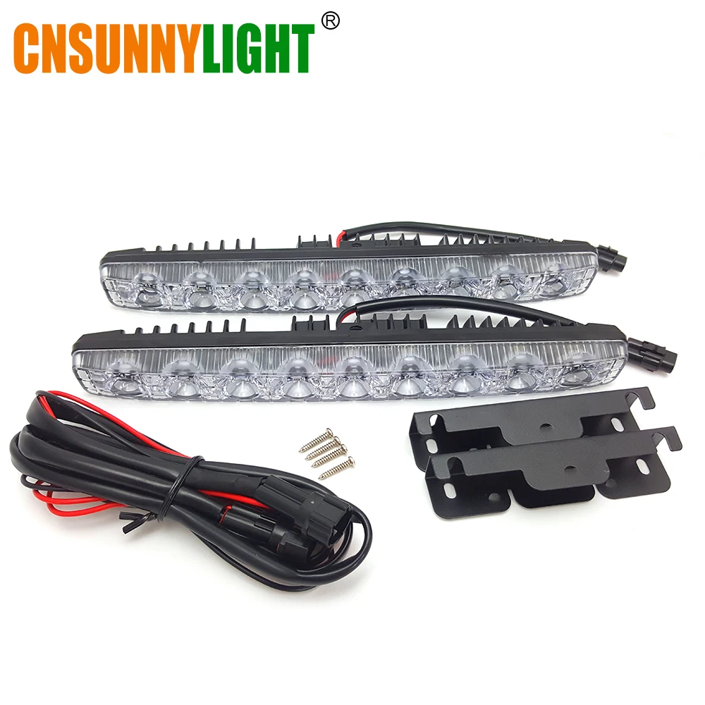 

CNSUNNYLIGHT High Quality LED DRL Car Daytime Running Lights Daylight Automotives Fog light 9 LEDs Super Bright 6000K Waterproof