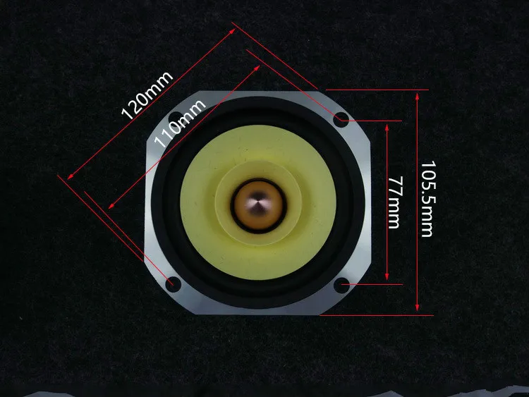 Ghxamp 4 дюйма полный диапазон динамик 4ohm 25 Вт Hifi Полная частота громкий динамик HomeTheatre 91DB пуля резиновый край литой алюминий 1 шт