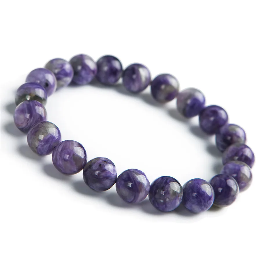 

100% Genuine Natural Purple Charoite Bracelet Gems 10mm Round Loose Beads Jewelry Charm Bracelet Aaaaa Drop Shipping