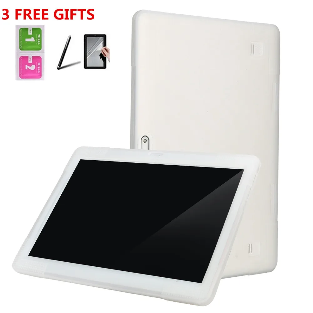 Универсальный силиконовый чехол для 10 10,1 дюймов Android Tablet PC+ Карандаши+ пленка 6J18 Прямая поставка - Цвет: Белый