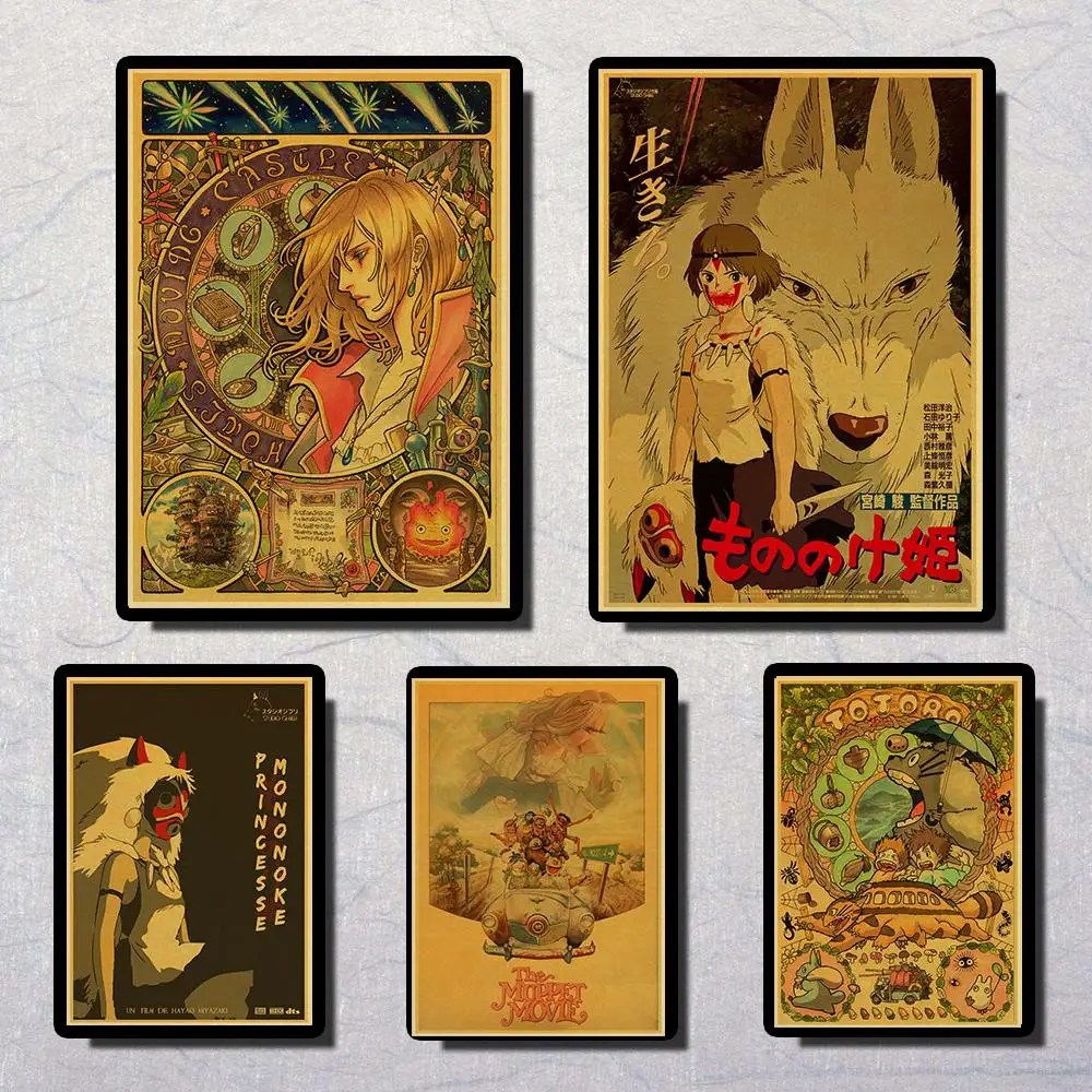 

Vintage Posters Hayao Miyazaki Print Paper Painting Wall Painting Home Decoration 42X30 CM 30X21 CM